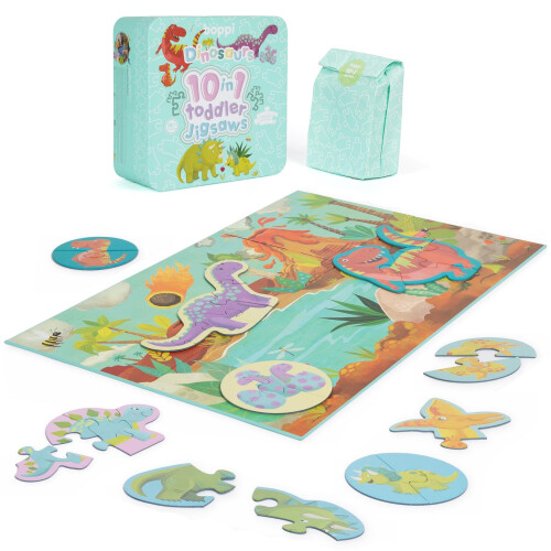 Boppi Puzzle progressivo 10 in 1 di dinosauri BOPPI, 30 pezzi 2
