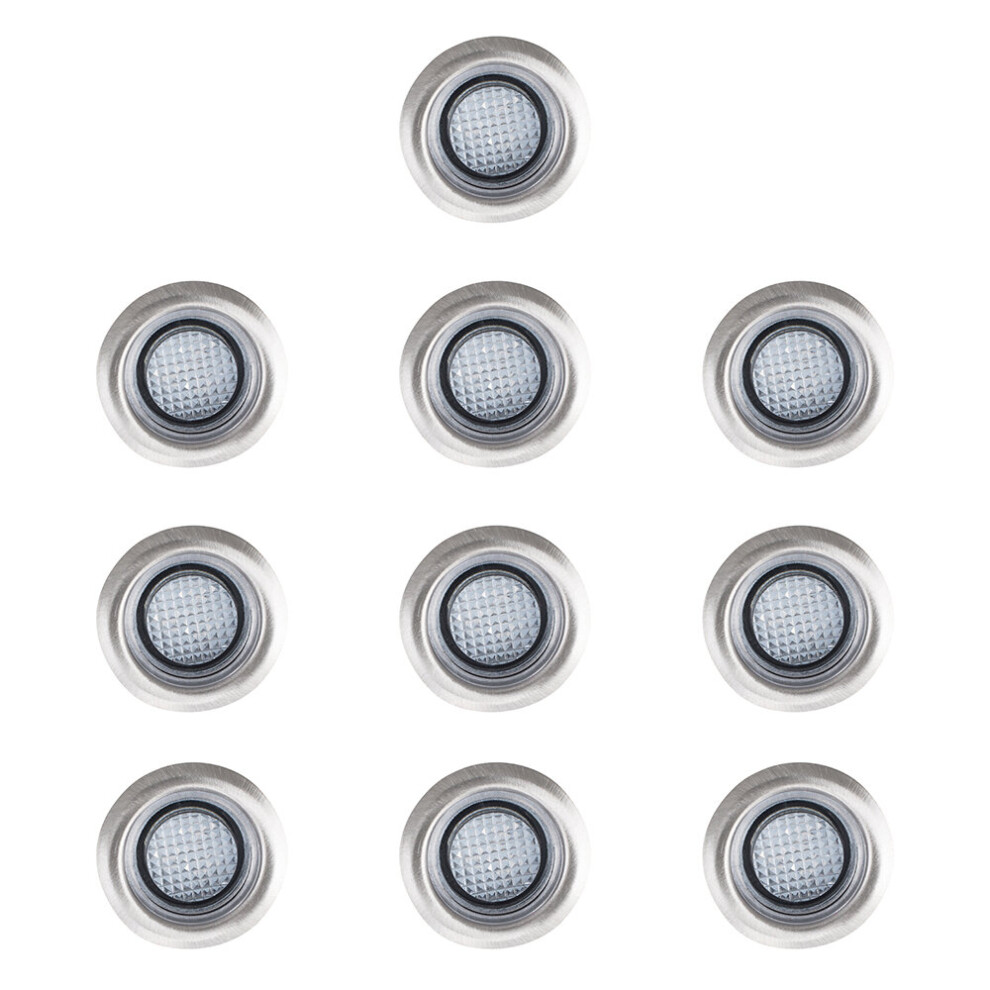 10 Pack Silver Outdoor Decking Light