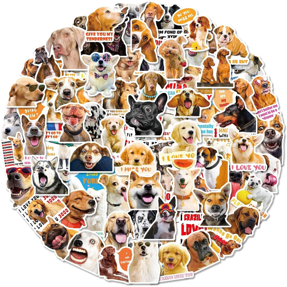 Dog stickers-100 animal cartoon waterproof laptop kettle suitcase DIY birthday party beautiful vinyl sticker scrapbook skateboard phone case