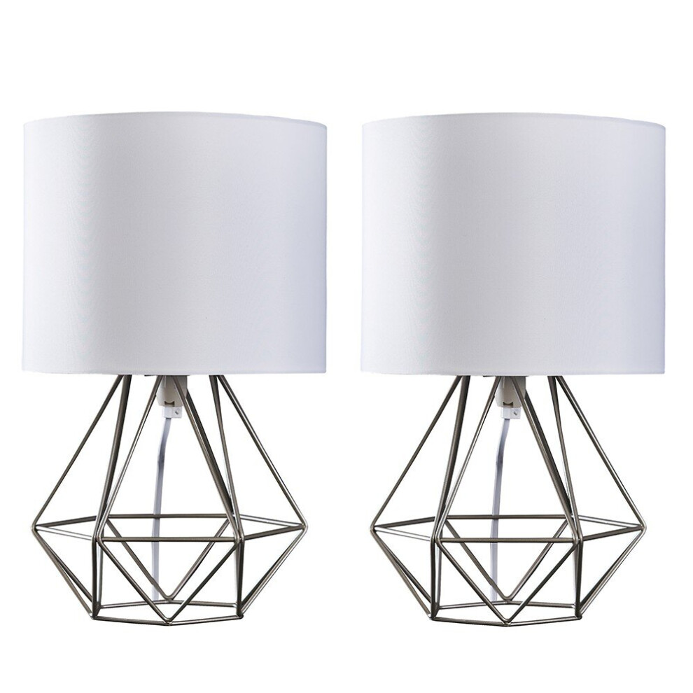 Angus Pair of Silver Table Lamps