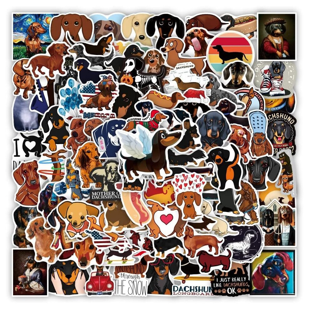 Mascot Dachshund Sticker 100 Cartoon Waterproof Laptop Kettle Suitcase Diy Beautiful Vinyl Sticker Birthday Party Scrapbook Skateboard Mobile Phone Case