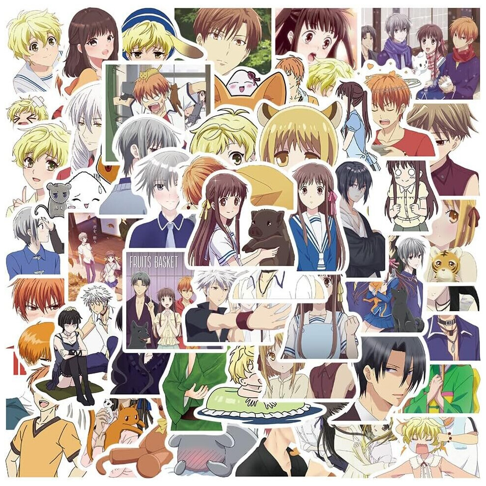50Pcs Fruits Basket Anime Stickers Vinyl Decal for Laptop Scrapbook Suitcase Party Water Bottle Bike Luggage Phone Bumper Teen Kids Gift Decor