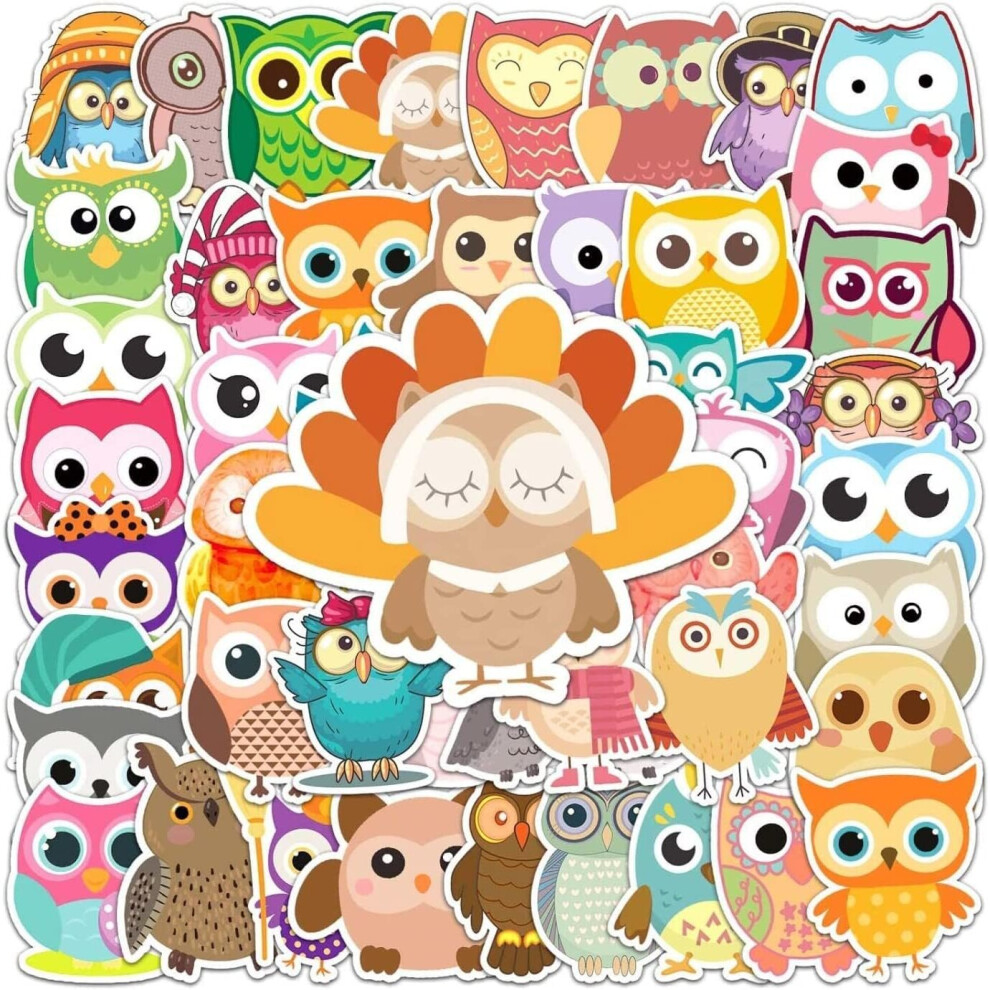 Mascot 50Pcs Cute Owl Stickers Waterproof Vinyl Cute Funny Stickers Suitable For Laptop Phablet Hydrofoil Kettle Bike Luggage Computer.
