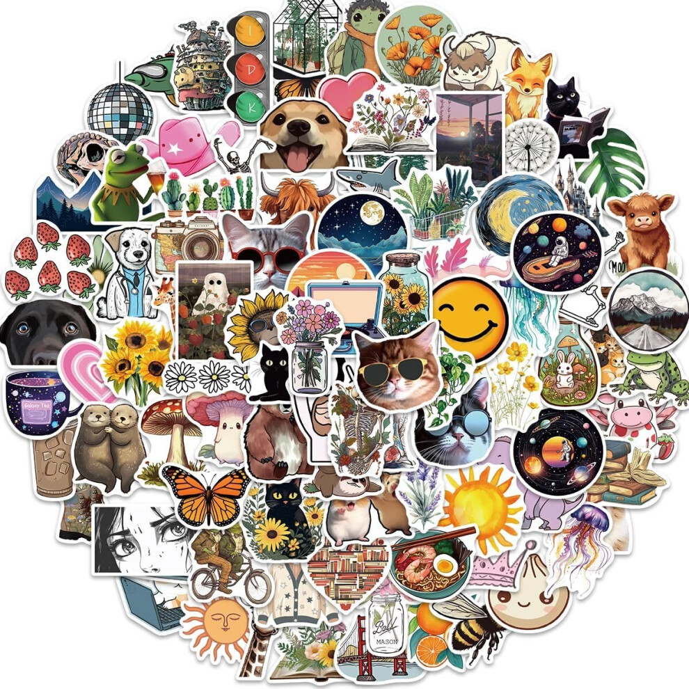 Mascot 100Pcs Stickers For Water Bottle, Waterproof Vinyl Anime Stickers Pack For Laptop Skateboard Hydro Flask Scrapbooking, Graffiti Aesthetic Stickers