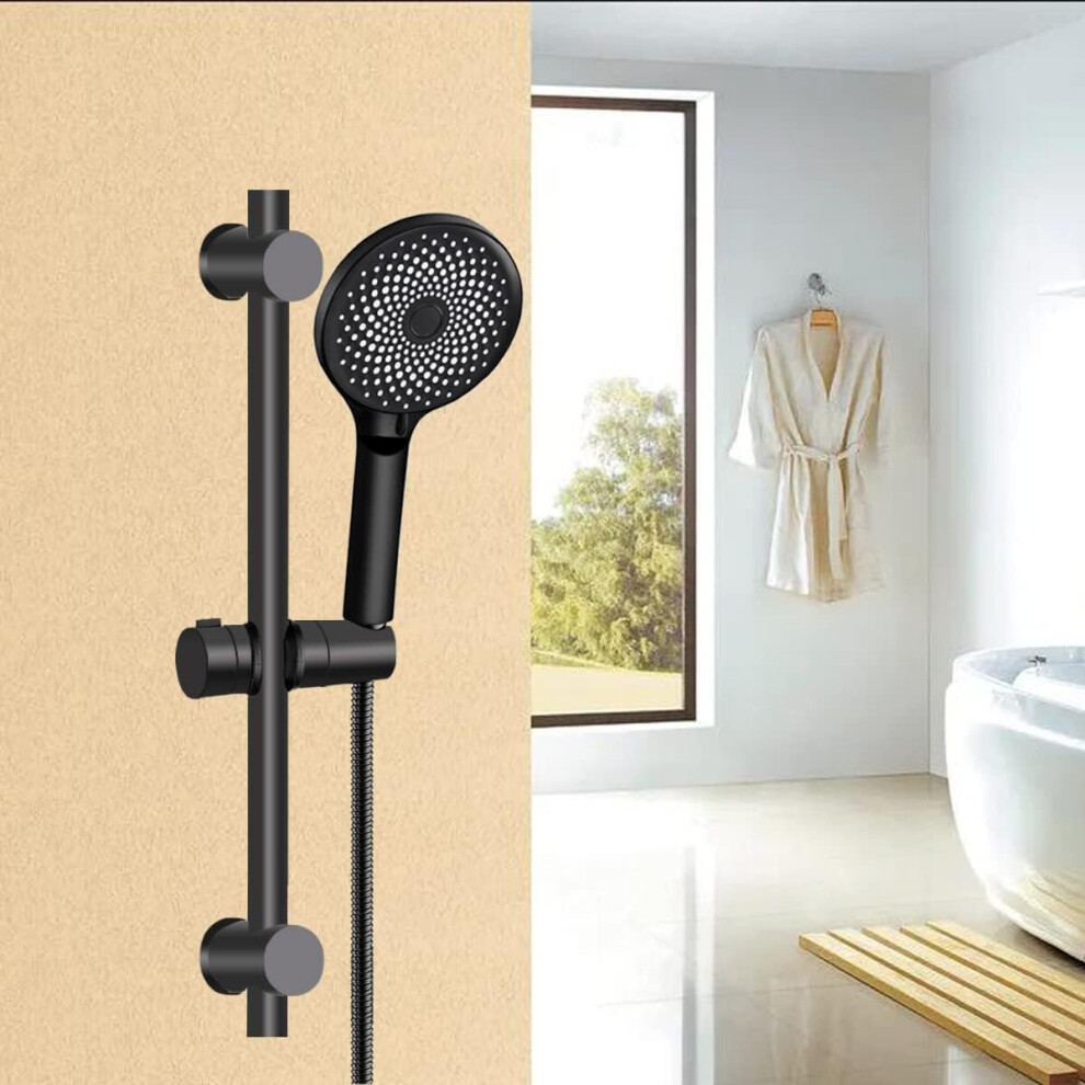 Universal Black Shower Head Bracket for 18-25 mm Shower Bar Made of Solid ABS Thicken and Upgraded Version Shower Head Bracket, Matte Black