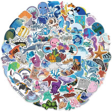Ocean World Stickers of 100 Vinyl Decal Merchandise Laptop Stickers for Laptops, Computers, Hydro Flasks, Skateboard and Travel Case