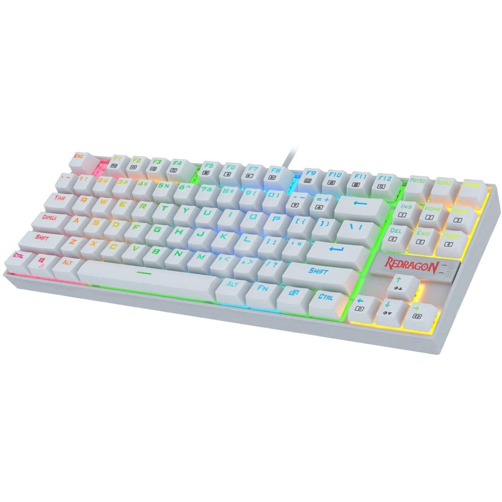 Mechanical Gaming Keyboard 60% Compact 87-key , Suitable compatible with Windows PC Gamers (RGB Backlit White)