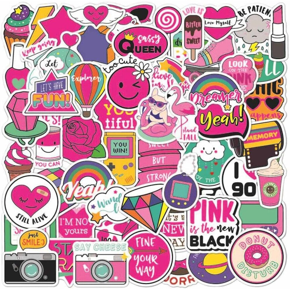 Mascot 60 Funny Graffiti Waterproof Stickers Are Suitable For Water Bottles, Vinyl Aesthetic Color Ins Wind Stickers Laptop Skateboard Suitcase Gifts.