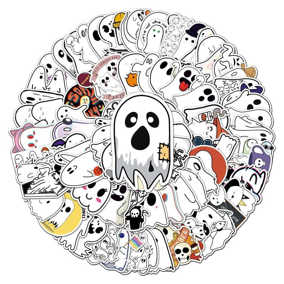 Mascot Cartoon Ghost Stickers For Teenagers And Adults Fashion Waterproof Vinyl Stickers For Luggage Cups, Cell Phones Kettles Computers Cars Bicycles