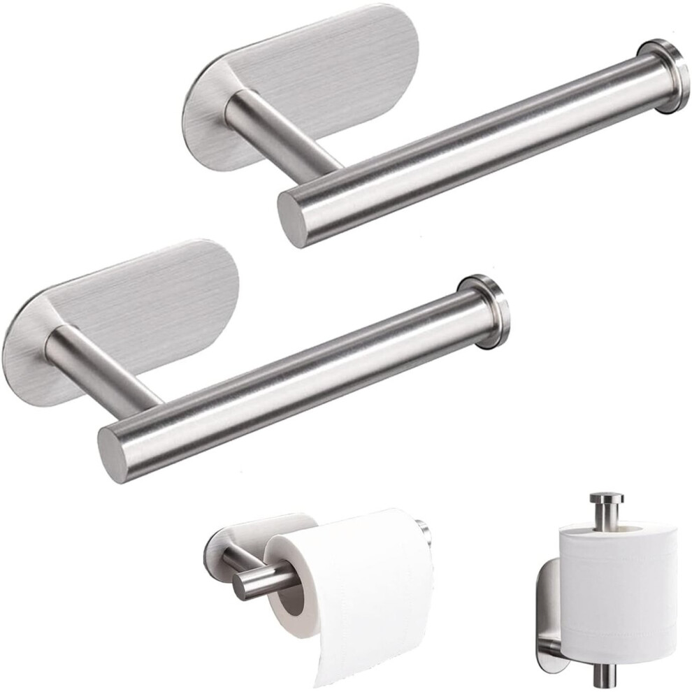 2 PCS Toilet Paper Holder, Premium SUS304 Stainless Steel Rustproof Wall Mounted Toilet Roll Holder No Drilling Toilet Tissues Holder for Bathroom-image-OPC-PCFCMB8-NEW