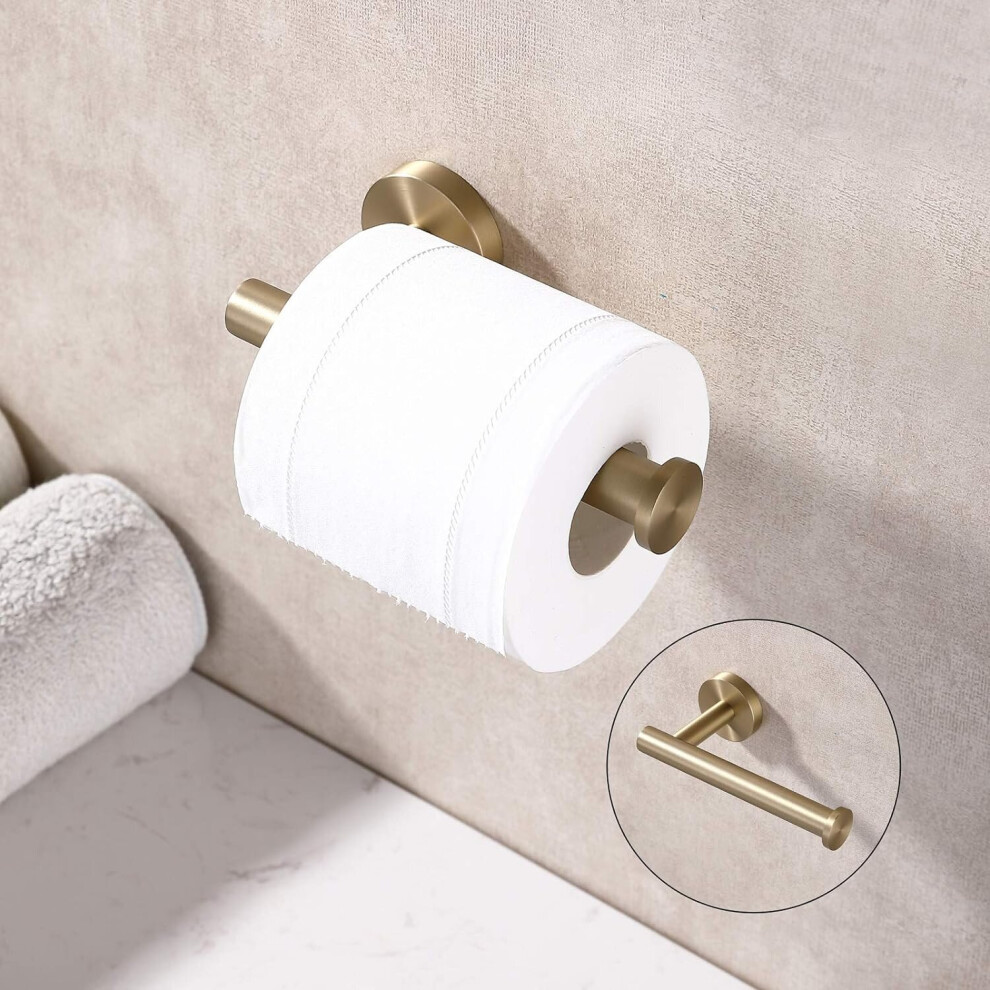 Brushed Gold Toilet Paper Holder SUS304 Stainless Steel,Round Tissue Roll Holders Wall Mount,Toilet Paper Roll Dispenser Bathroom 5 inch TP Holder-image-OPC-PCFCMD5-NEW