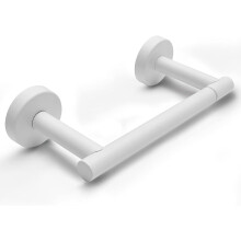 White Toilet Paper Holder Metal Bathroom Flexible Pivot Ceramic Jumbo Tissue Roll Holder on Wall Mounted, SUS304 Stainless Steel Adjustable