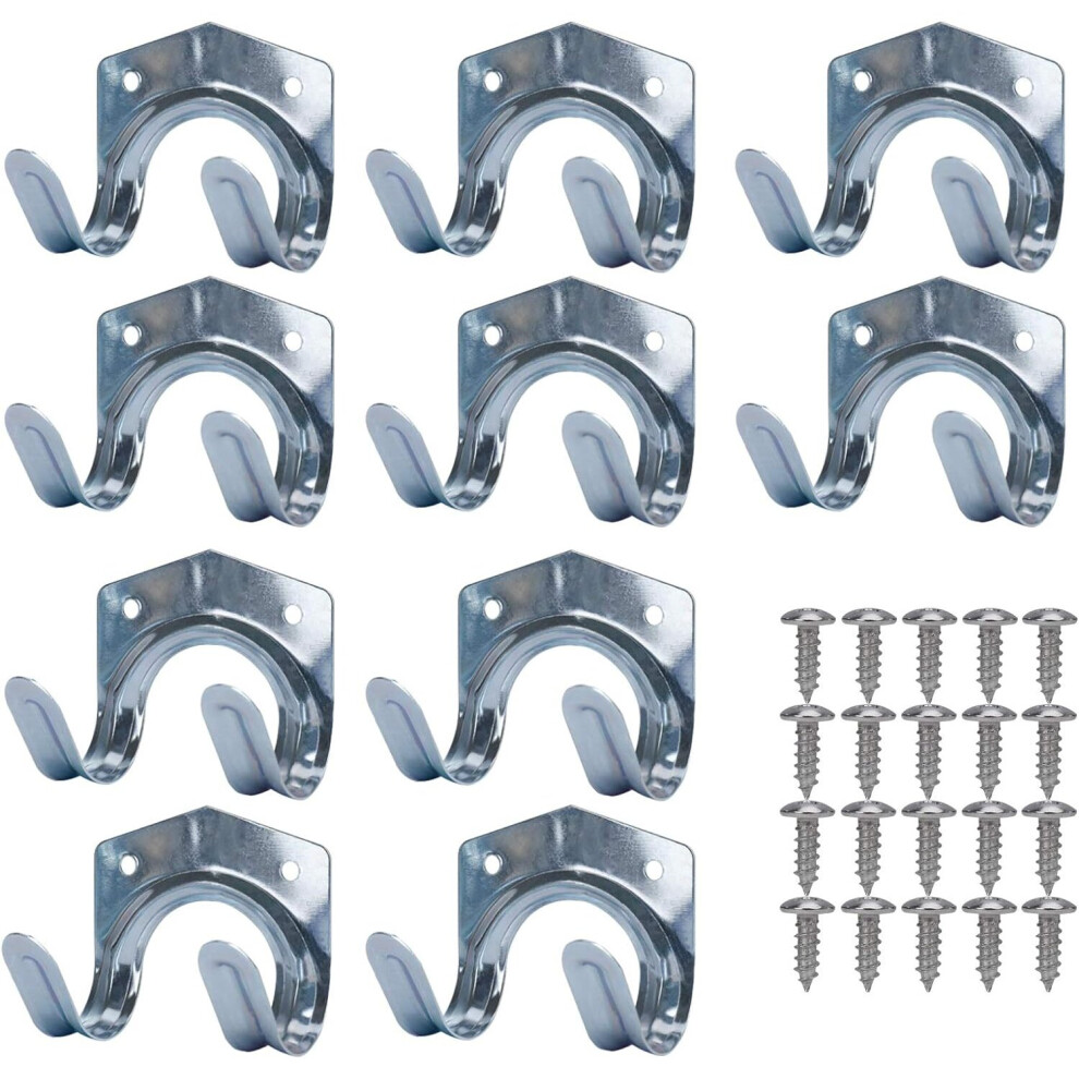 10-Pack Tool Hanger Hook Set, Wall Mount Dual Tool Storage Hook Bracket For Garage Shed Hanging Bracket Gardening Tools 7770197715119