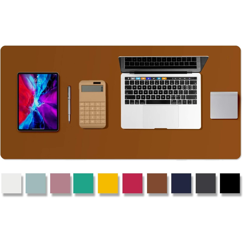 Leather Desk Pad Protector,Mouse Pad,Office Desk Mat, Non-Slip Pu Leather Desk Blotter,Laptop Desk Pad 7770197715409