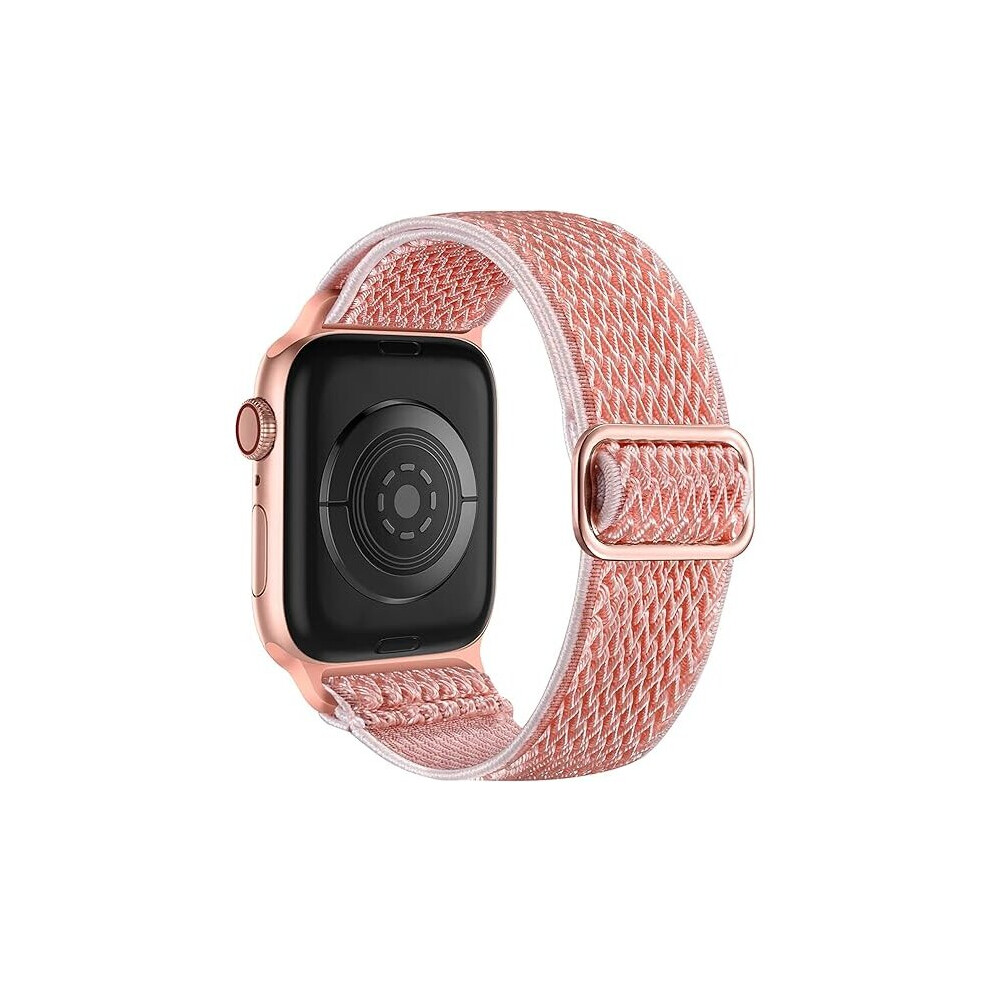 Elastic Bands Compatible With Apple Watch Bands,Stretchy Solo Loop Soft Nylon Strap Replacement Band For Women Men/A /Size:38/40/41Mm Pink 7770197720649