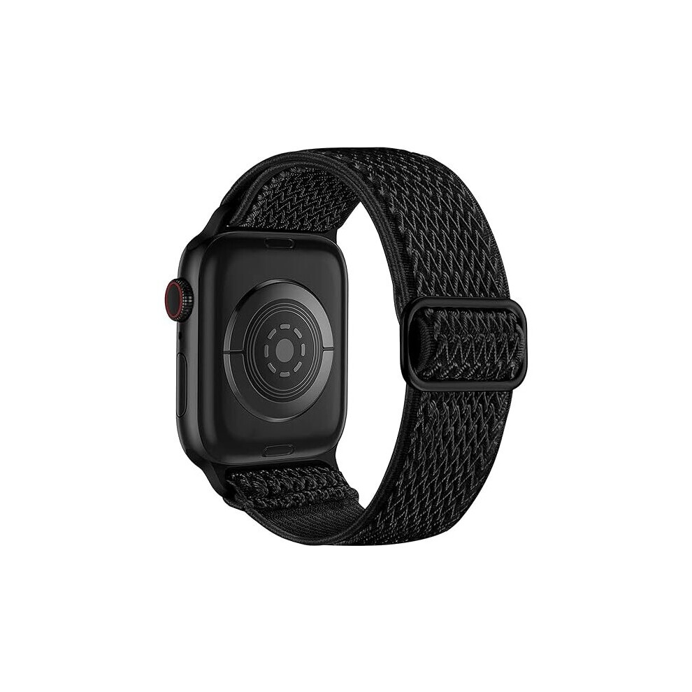 Photos - Watch Strap TIANFU Elastic Bands Compatible with Apple Watch Bands,Stretchy Solo Loop Soft Nylon Strap Replacement Band for Women Men/Black/Siz 