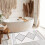 Boho Kitchen Rug, Washable, Black, Woven Tassels, Cotton, Padding, Rectangular, Soft, Hallway, Laundry Room, White, 60 x 90 cm 2