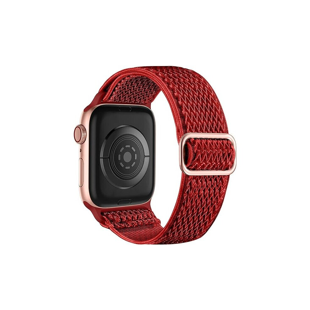 Elastic Bands Compatible With Apple Watch Bands,Stretchy Solo Loop Soft Nylon Strap Replacement Band For Women Men/Red/Size:38/40/41Mm Red 7770197720700