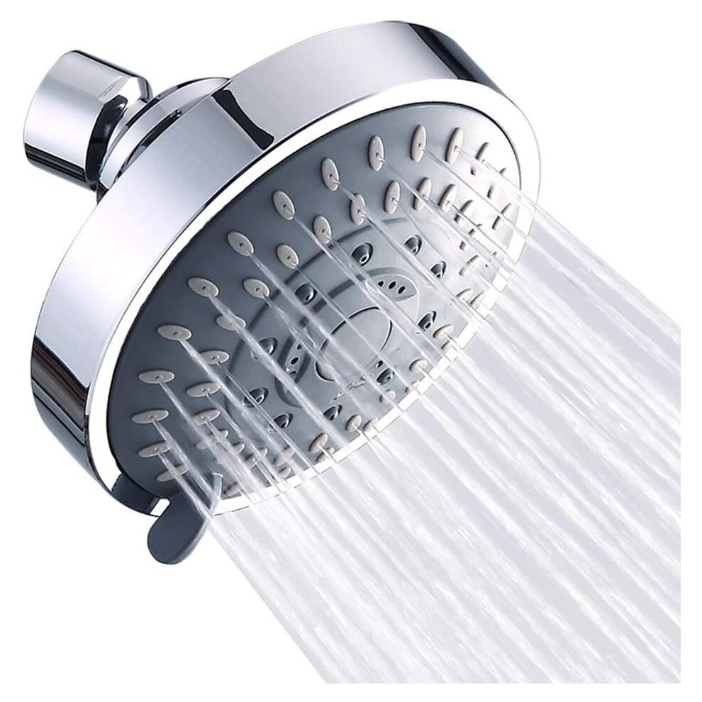Shower Head High Pressure Rain Fixed Showerhead 5-Setting With Adjustable Metal Swivel Ball Joint - Relaxed Shower Experience Even 7770197718554