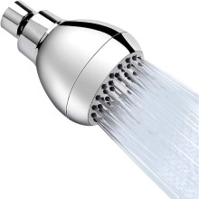 High Pressure Shower Head 3 Inches Anti-clog Anti-leak Fixed Showerhead Chrome with Adjustable Swivel Brass Ball Joint for Relaxing