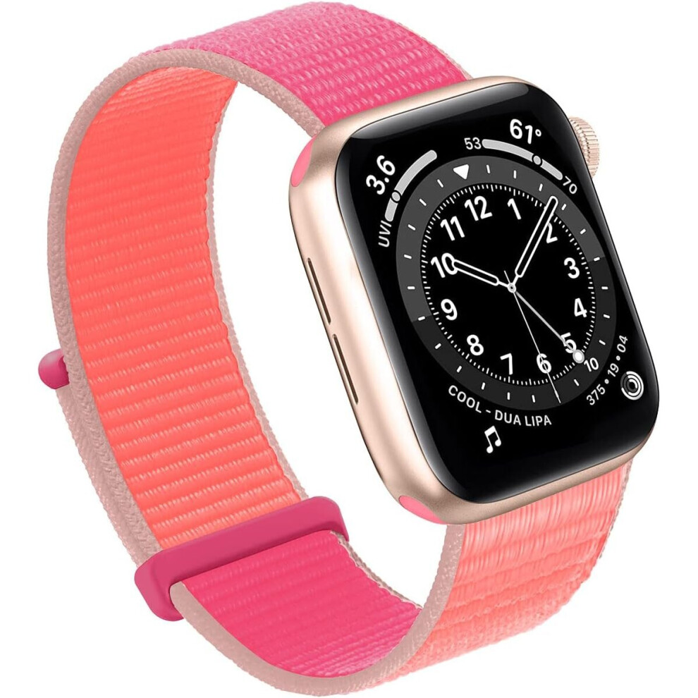 Photos - Watch Strap TIANFU Compatible with Apple Watch Band , Women Men Sport Nylon Loop Strap for iWatch Series Ultra 8 7 6 5 4 3 2 1 SE (38/40/41mm,P 