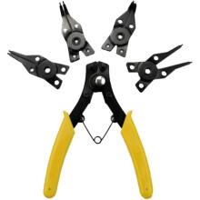 4 in 1 Circlip Pliers Set Snap Pliers Multi Crimp Removable Plier Head Curved Hand Retaining Pliers Circlip Toolsyellow