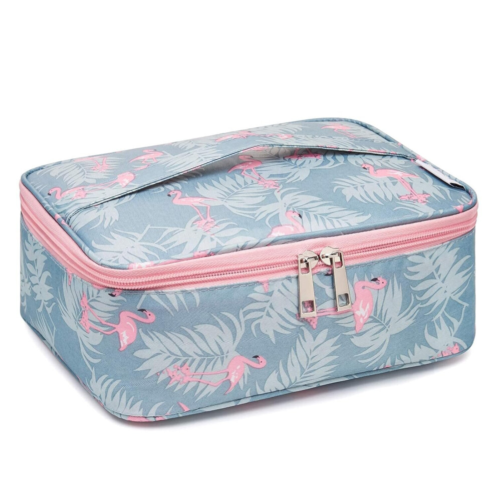 Tianfu Travel Makeup Bag Large Cosmetic Bag Makeup Case Organizer For Women And Girls (Flamingo)