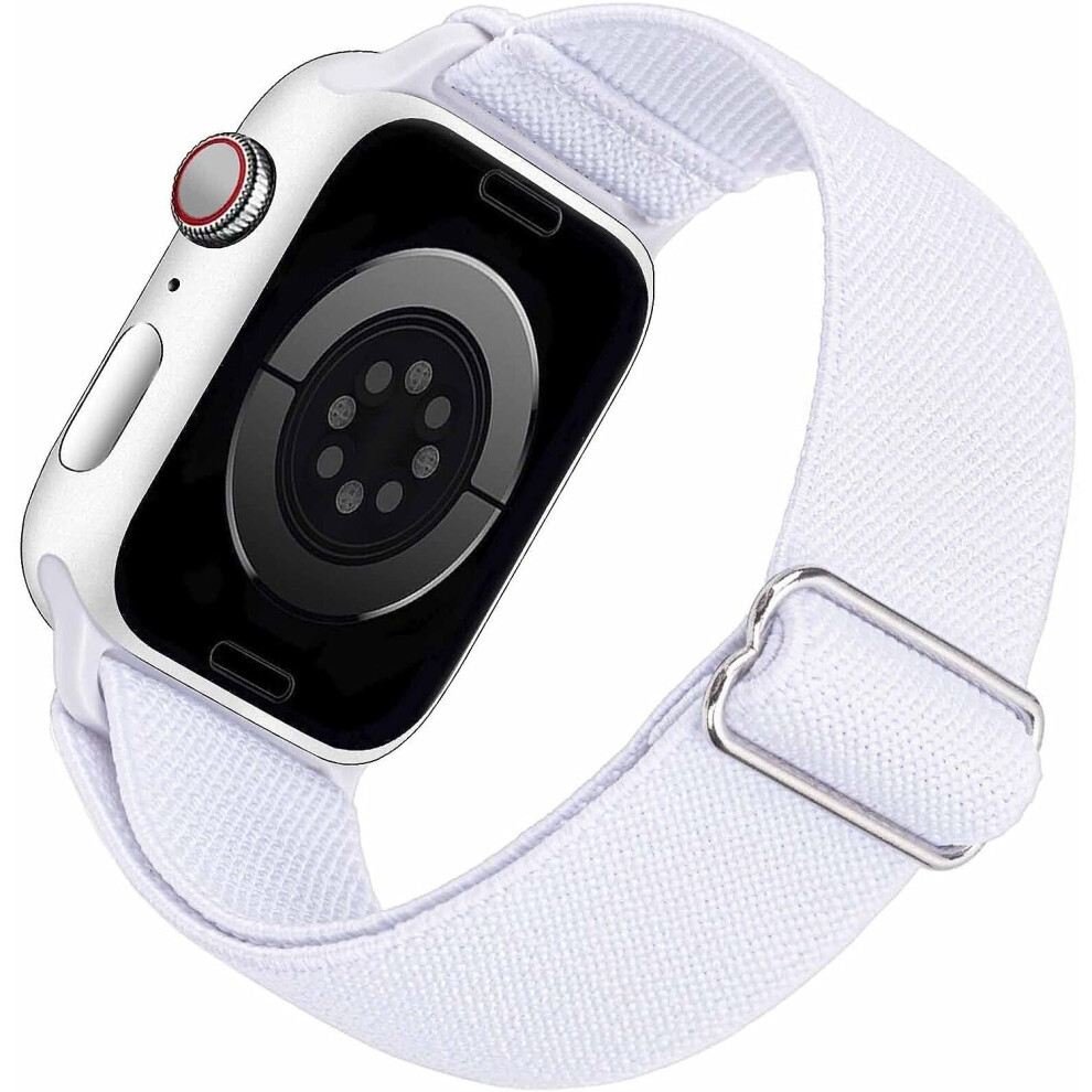 Stretchy Watch Band Compatible For Apple Watch Band 41Mm 40Mm 38Mm Comfortable Adjustable Sport Band For Women Men - White 7770197721684