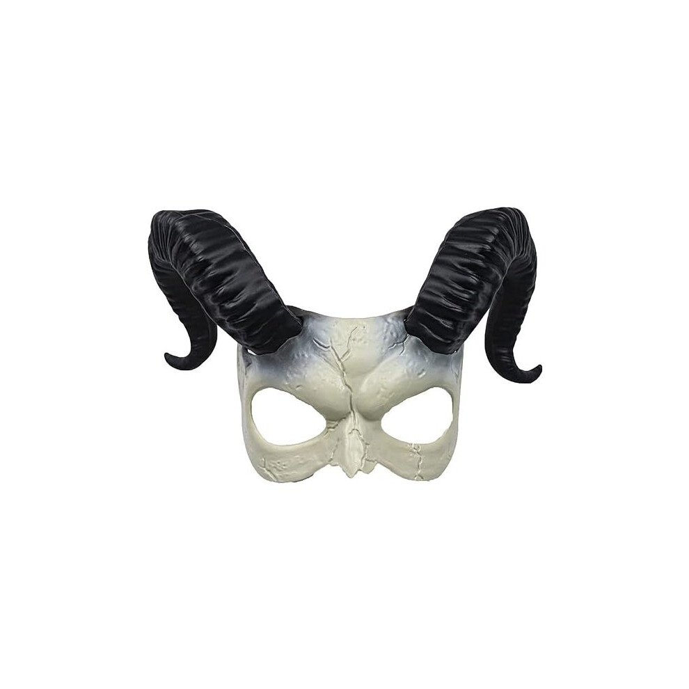 Devil Mask Horn Goat Horns for Cosplay, Monsters Cosplay Mask Costume Mask with Horn Halloween Half Face Mask