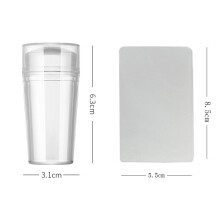 Nail Art Stamper, Silicone Clear Nail Stamping Jelly with Scraper, Transparent Visible Body