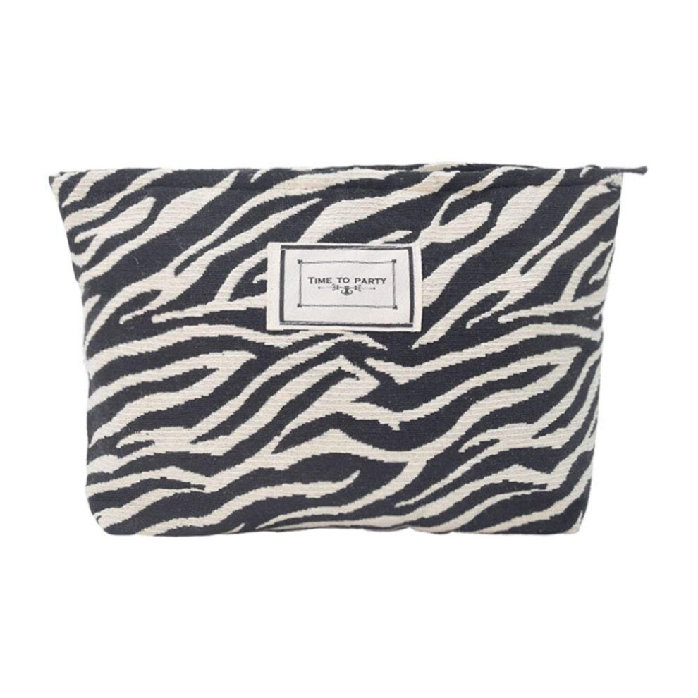 Tianfu Black Large Makeup Bag Zipper Pouch Travel Cosmetic Organizer For Women And Girls (Large, Leopard)