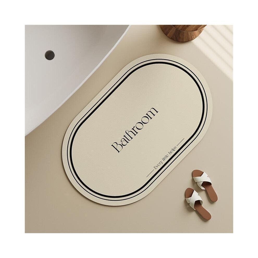 Quick Dry Diatomite Stone Bath Mat Non-slip Bathroom Mat Super Absorbent Luxury Oval Floor Mat