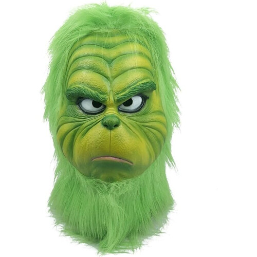 Green Monster Mask, Christmas Cute Costume Mask, Latex Role Play Mask ...