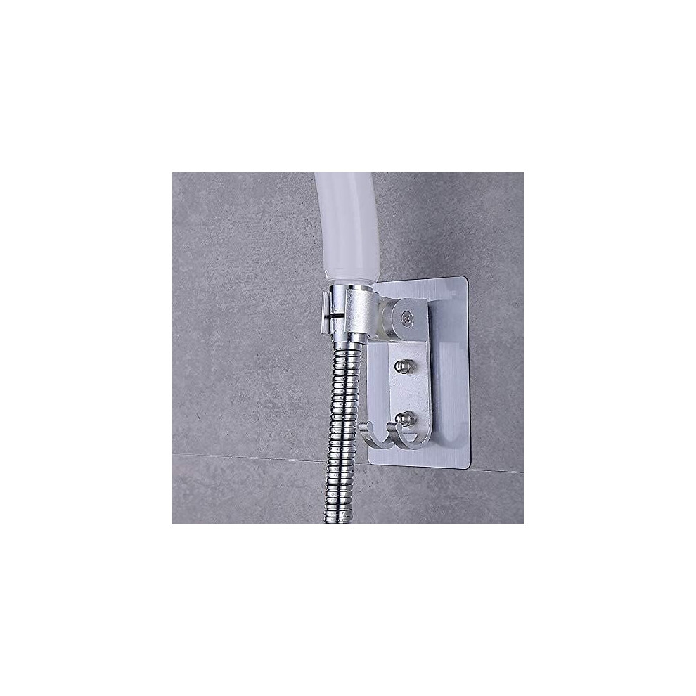Strong Adhesive Shower Head Holder Adjustable Shower Wand Holder, Handheld Shower Head Wall Mount With 2 Hanging Hooks And Shower Head Bidet Sprayer 7770197717199