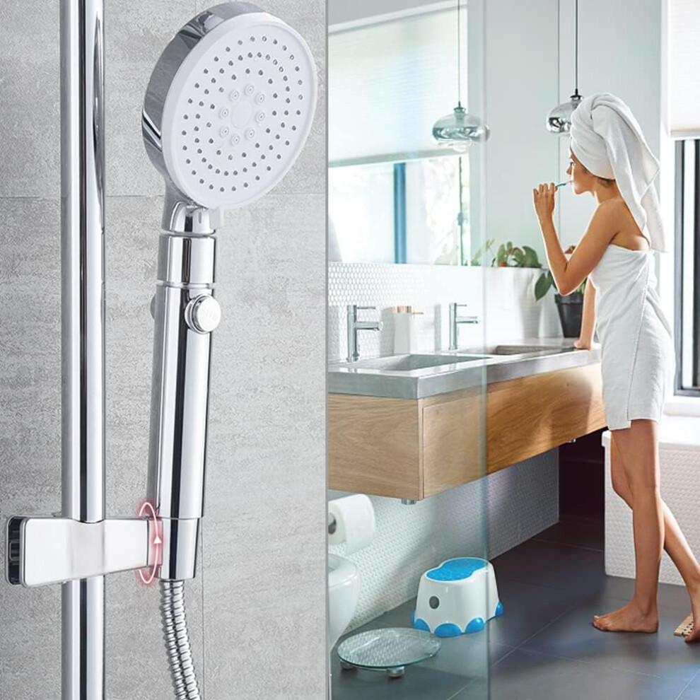 Zinc Alloy Liftable Shower Holder Replaceable Hand Shower Holder 18-25Mm Adjustable Chrome Shower Head Holder For Bathtub Bathroom (Silver) 7770197717151