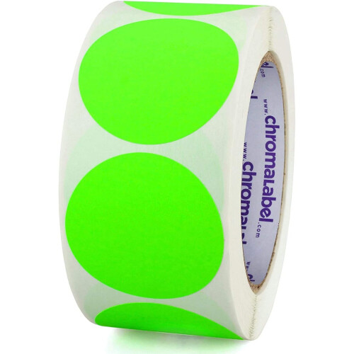 Label 1 Inch Round Permanent Color-Code Dot Stickers, 500 Per Roll