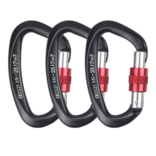 Auto Locking Climbing Carabiner Clips, Twist Lock, and Heavy Duty