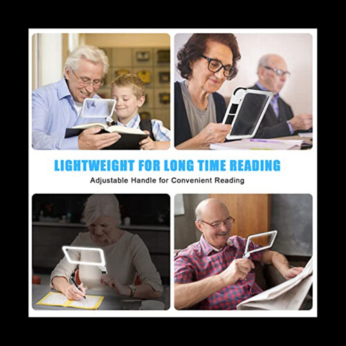 Full-Page 5X Magnifying Glass for Reading, Folding Lighted Magnifier with 48 LED Lights, Rectangular Handhold Magnifier 1