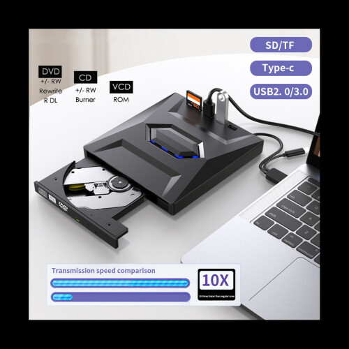 External DVD CD Writer Burner CD and DVD Player Type C/USB3.0 External DVD CD Drive for PC Laptop Windows 11/10/8/7 1