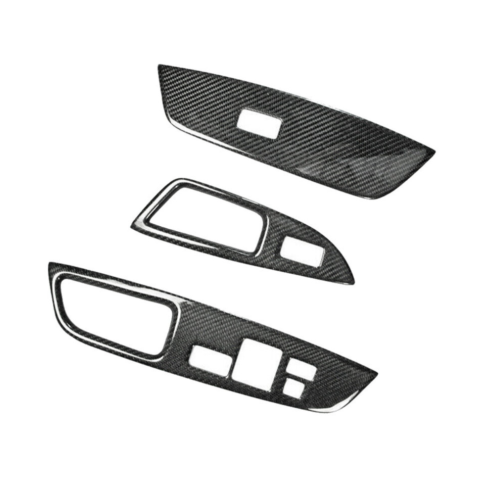 3Pcs For 2011-2017 Carbon Fiber Window Lift Switch Button Panel Cover Trim Interior Decoration 4763299530059