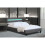 Comfy Living (3ft Single, No Mattress) Dark Grey Fabric Modern Bed Frame With LED 3ft 4ft 4ft6 5ft 2