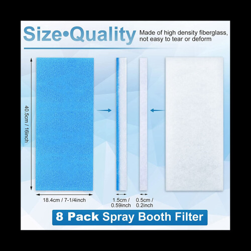 8Pcs Filter Paint Booth Filters Spray Booth Replace Filter for Airbrushing Compatible with Master/Paasche/ Enterprise 1