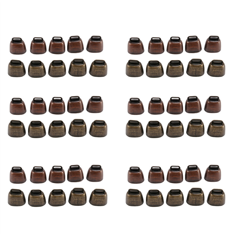 60PCS Cow Horse Sheep Grazing Small Brass Bells,Cowbell Retro Bell for Horse Sheep Grazing Copper,Cow Bells Noise Maker