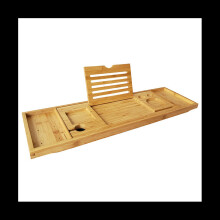 Bamboo Bathtub Tray for Tub,Adjustable Bathroom Bathtub Organizer with Book Tablet Wine Glass Cup Towel Holder