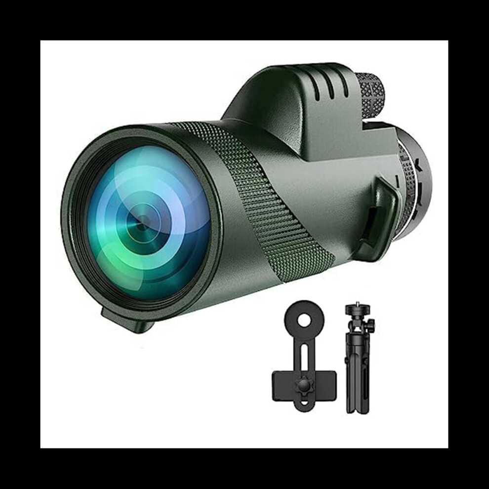 80X100 Monocular Telescope Monoculars For Adults Compact Monocular For Smartphone Adapter, With Tripod 4763299513380