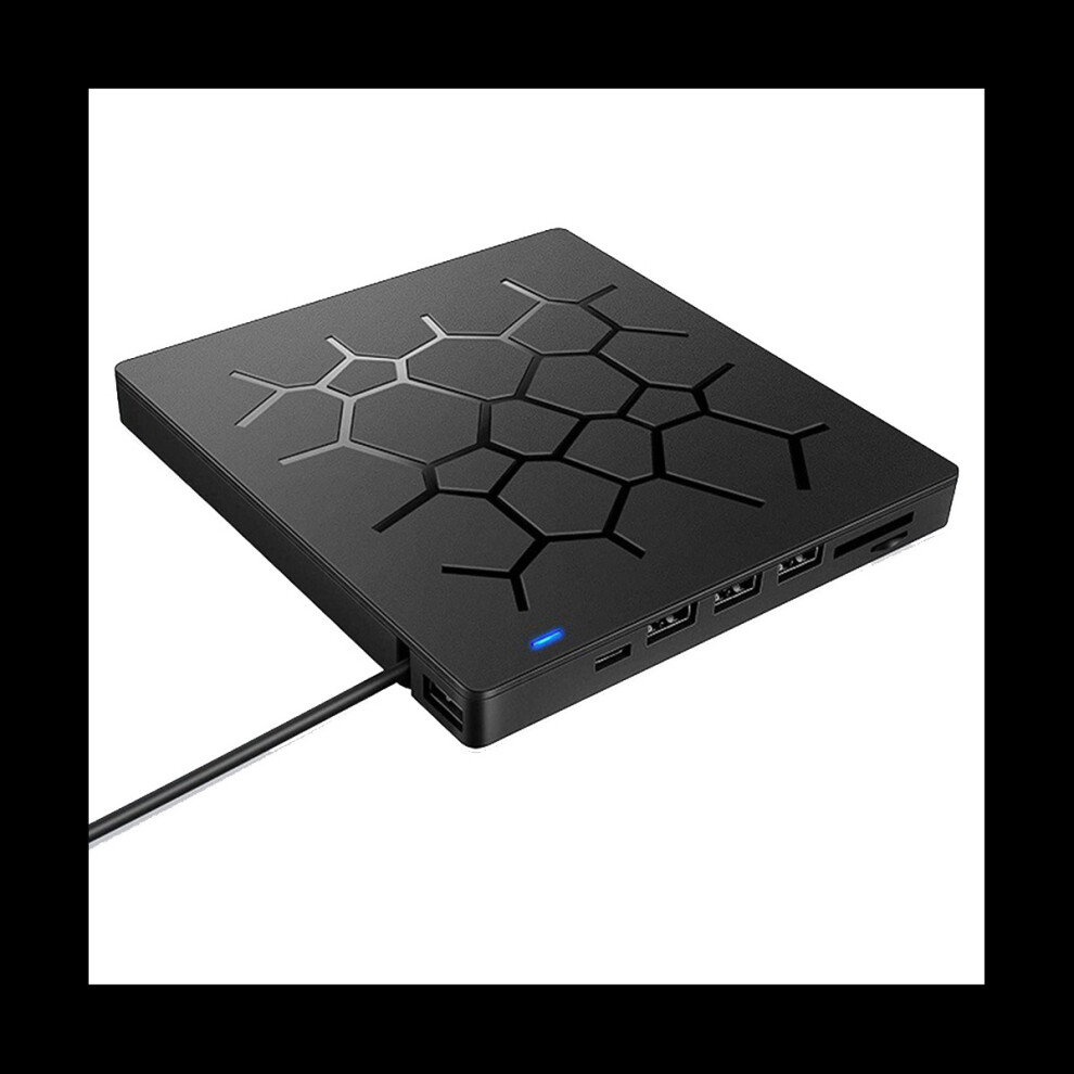 External CD/DVD Drive USB 3.0 Type-C 6 in 1 DVD Drive Player with SD/TF & USB3.0 Optical Drives for PC Laptop