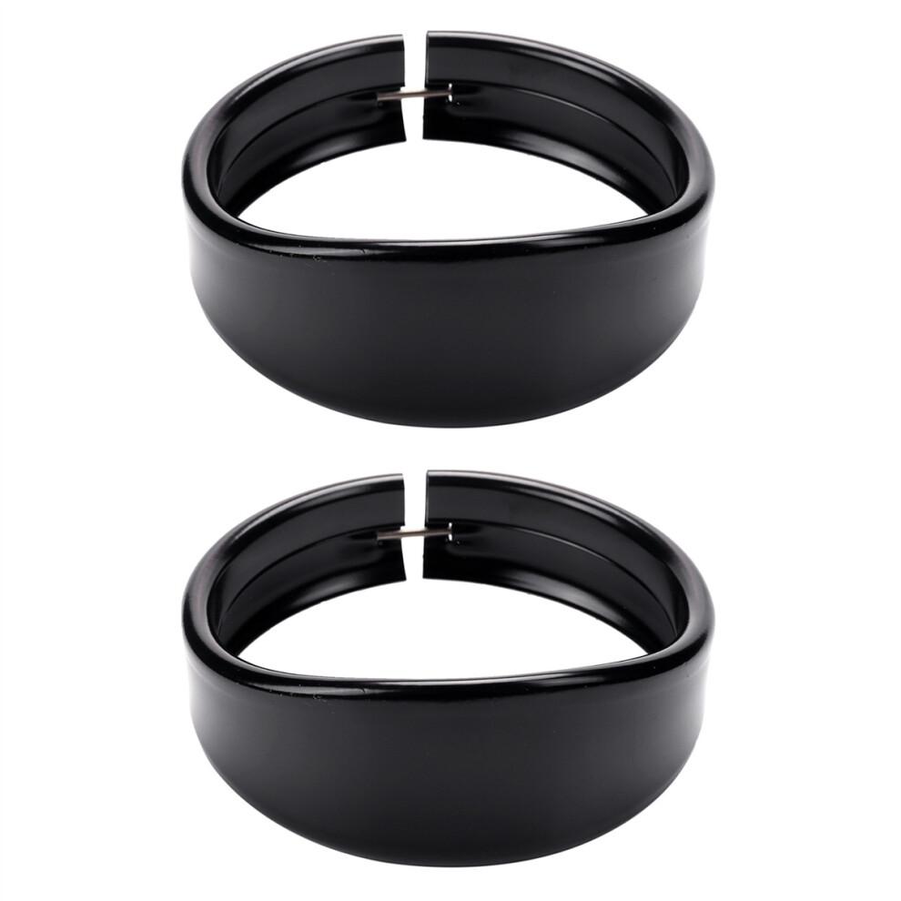 2X Headlight Trim Rings 5.75 Inch Headlight Visor Style Trim Ring Decorate Visor Trim Rings For Fxstc Black 4763299517845