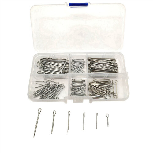 525Pc SPLIT PINS Cotter Fixings Set Assorted Sizes Zinc Plated Steel Hard Case 1