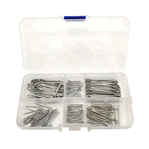 525Pc SPLIT PINS Cotter Fixings Set Assorted Sizes Zinc Plated Steel Hard Case 2