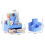 Rotating Pen Pencil Holder Desk-Organiser -Pencil Pots Makeup Brush Holder with 11 Compartments for Home Blue 6